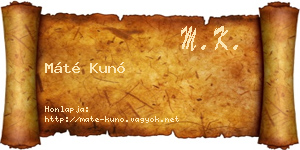 Máté Kunó névjegykártya